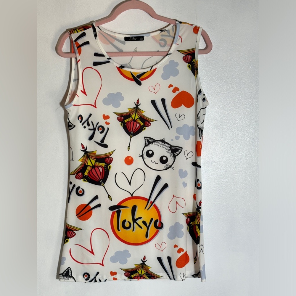 Simple Shift Dress Sleeveless Tokyo Cat Sushi